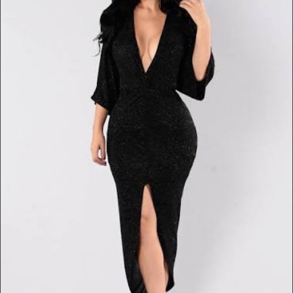 Black Cinch Sparkly Dress